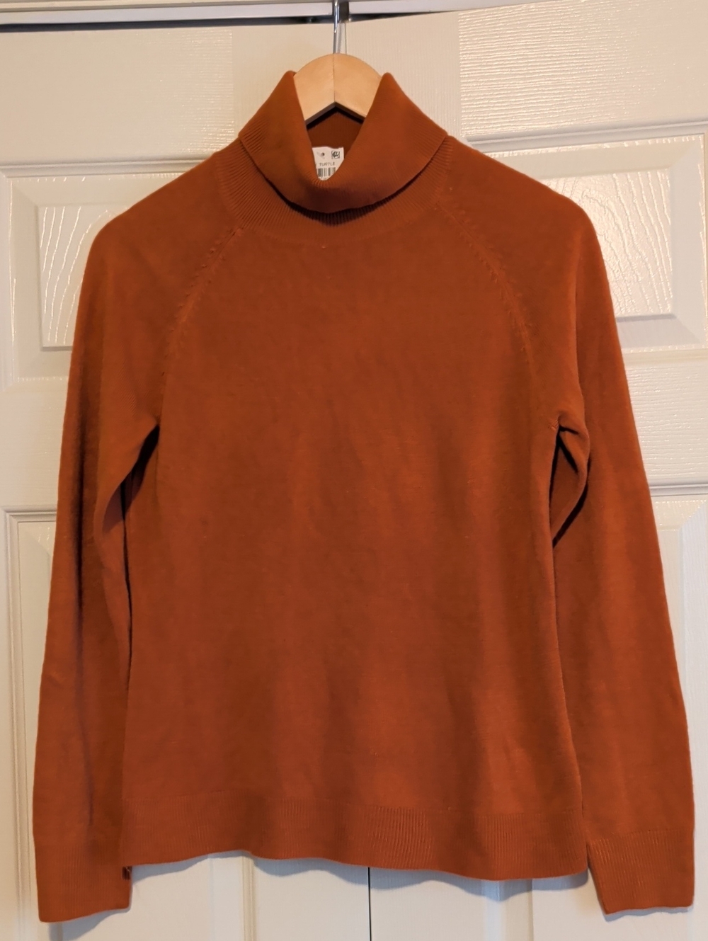 Karen Scott Rust Orange Knit Turtleneck Sweater